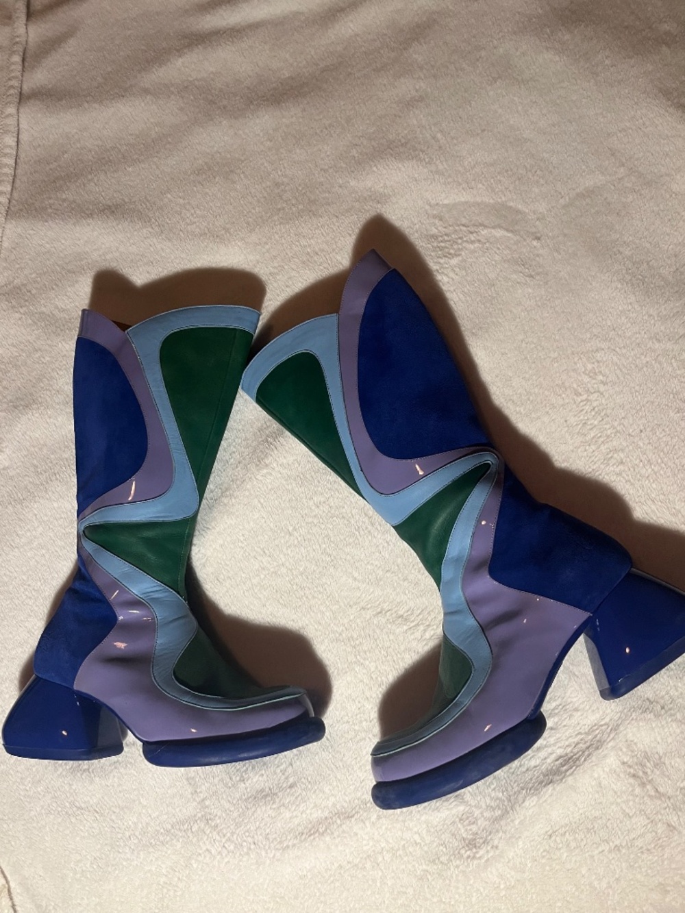 Warhol blue green purple boots woman’s 8